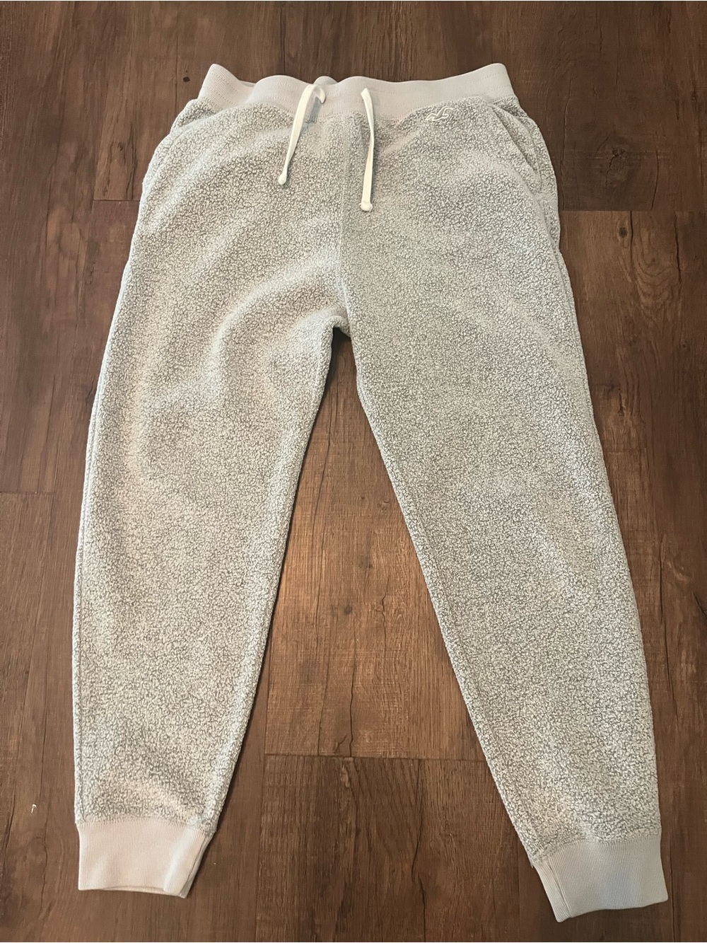 Cozy Light Gray Sherpa Jogger Pants - Bottoms